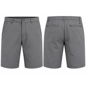 Hang Ten Mens Hybrid Shorts Gray Striped Size 38 Golf Surf Athleisure